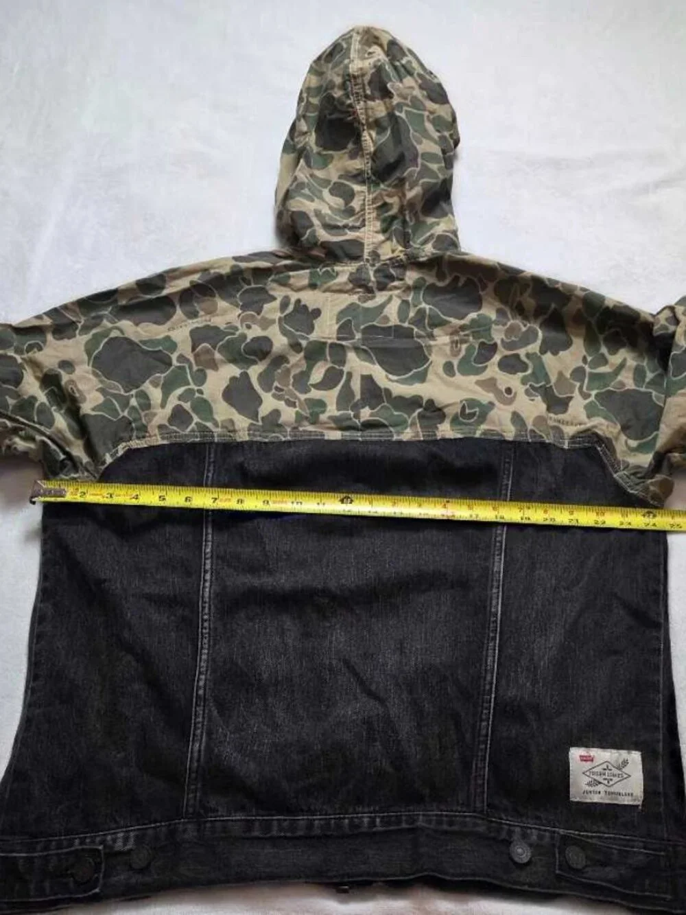 New L Levi's x Justin Timberlake Fresh Leaves hybrid camo hooded trucker jacket